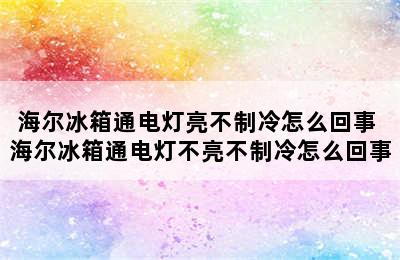 海尔冰箱通电灯亮不制冷怎么回事 海尔冰箱通电灯不亮不制冷怎么回事